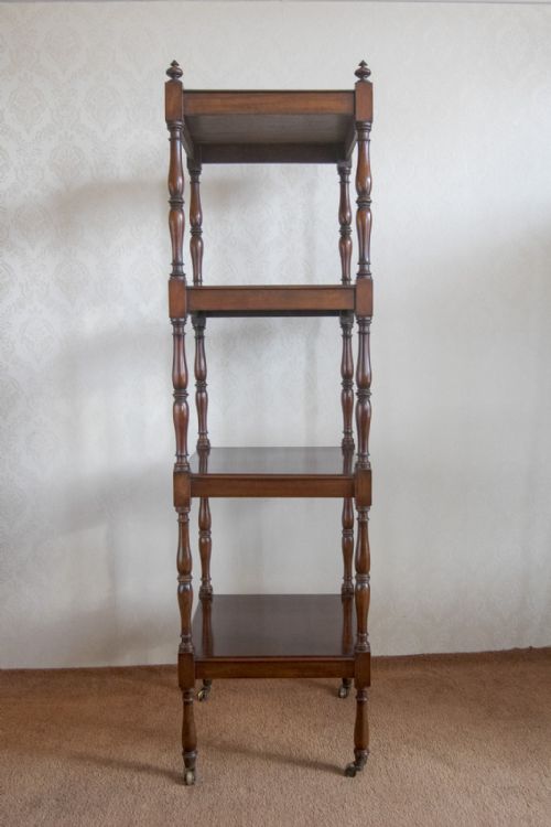 GEORGE III FOUR TIER WOT NOT WITH ELEGANT SLIM TURNINGS - ADDITIONAL PHOTO 2