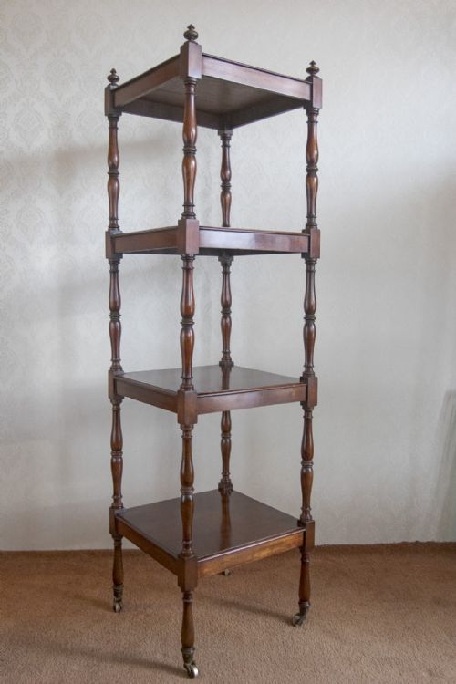 GEORGE III FOUR TIER WOT NOT WITH ELEGANT SLIM TURNINGS - ADDITIONAL PHOTO 3
