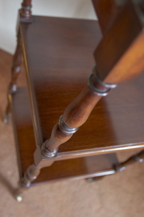 GEORGE III FOUR TIER WOT NOT WITH ELEGANT SLIM TURNINGS - ADDITIONAL PHOTO 6