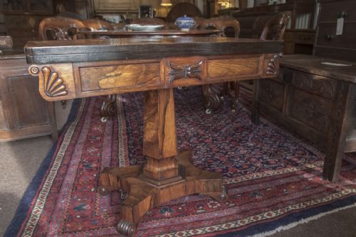 EARLY 19TH CENTURY ROSEWOOD FOLD OVER CARD TABLE - ADDITIONAL PHOTO 1