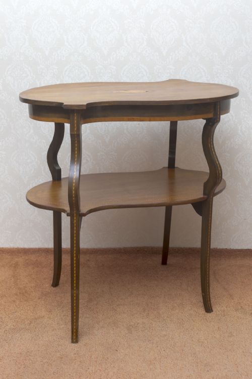 mahogany inlaid tagre - CATEGORY: ANTIQUE FURNITURE - DATED 19TH CENTURY