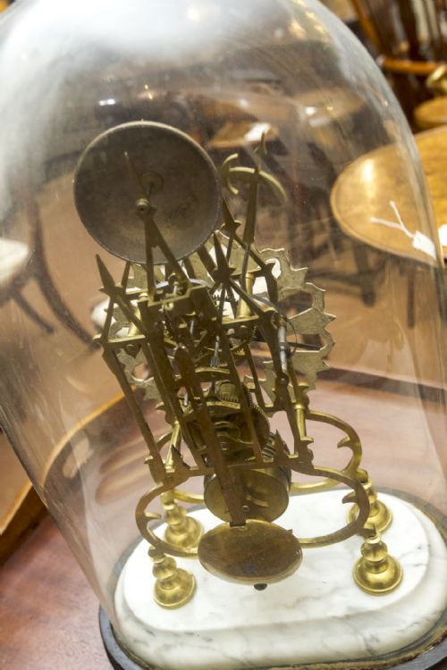 VICTORIAN BRASS SKELETON CLOCK - ADDITIONAL PHOTO 2