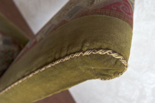 VICTORIAN PRIEURE CHAIR WITH PERIOD TAPESTRY COVERING - ADDITIONAL PHOTO 5