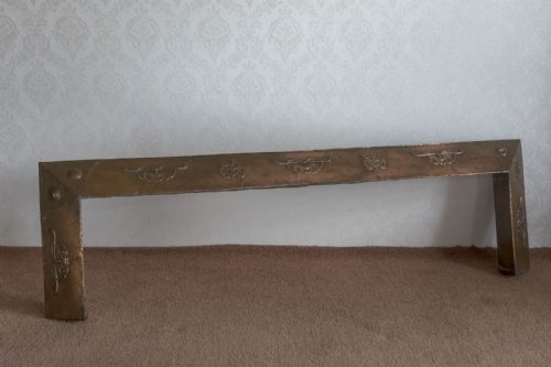pure art nouveau copper fender - CATEGORY: ANTIQUE FIREPLACES - DATED 1900
