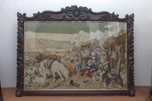 incredibly large needlework tapestry depicting a highland scene - CATEGORY: ANTIQUE MISCELLANEOUS - DATED 19TH CENTURY