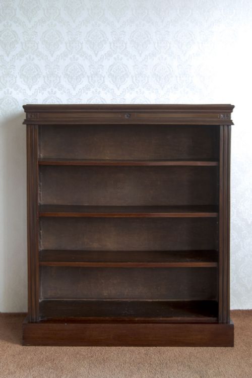 a fine example of a good victorian open bookcase - CATEGORY: ANTIQUE BOOKCASES - DATED 19TH CENTURY