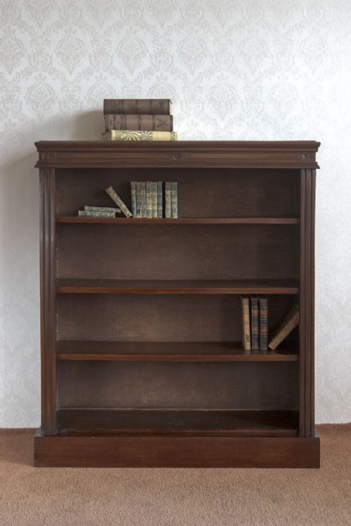 A FINE EXAMPLE OF A GOOD VICTORIAN OPEN BOOKCASE - ADDITIONAL PHOTO 1