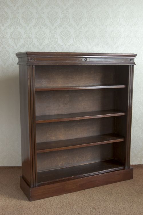 A FINE EXAMPLE OF A GOOD VICTORIAN OPEN BOOKCASE - ADDITIONAL PHOTO 5