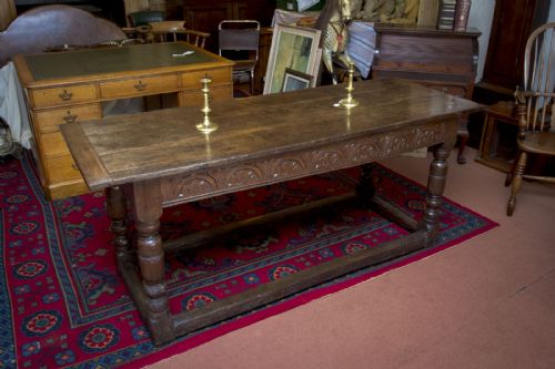 OAK REFECTORY TABLE SOME THREE HUNDRED YEARS OLD - ADDITIONAL PHOTO 1