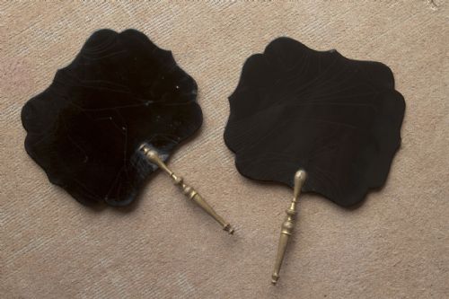 A PAIR OF MID 19TH CENTURY PAPIERMCH FACE SCREENS IN ORIGINAL CONDITION - ADDITIONAL PHOTO 2