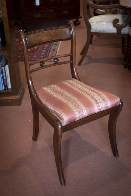 GOOD PAIR REGENCY PERIOD MAHOGANY CHAIRS - ADDITIONAL PHOTO 2