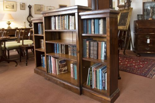19TH CENTURY LABURNUM WOOD BREAKFRONT BOOKCASE - ADDITIONAL PHOTO 8