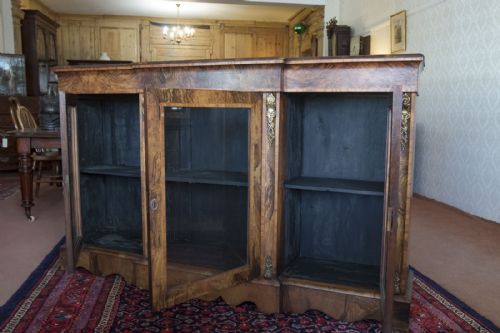 VICTORIAN WALNUT BREAKFRONT BOOKCASE - ADDITIONAL PHOTO 5