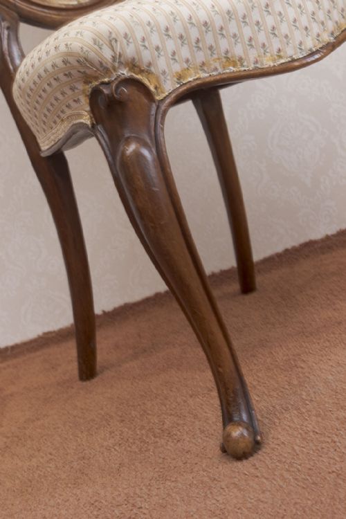 SET OF FOUR PRETTY BALOON BACK CHAIRS IN WALNUT - ADDITIONAL PHOTO 7