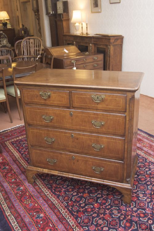 18th century walnut and oak dressing chest - CATEGORY: ANTIQUE CHEST OF DRAWERS - DATED GEORGIAN