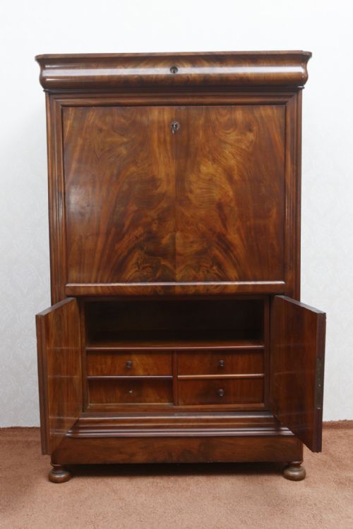 CONTINENTAL MAHOGANY SECRTAIRE ABATTANT - ADDITIONAL PHOTO 3