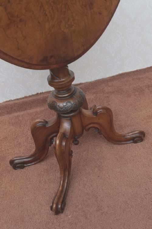 UNUSUAL VICTORIAN OVAL DROP LEAF TRIPOD TABLE - ADDITIONAL PHOTO 3