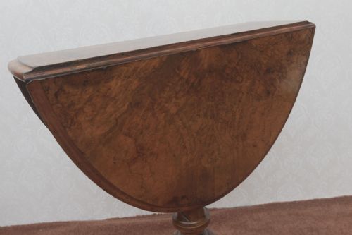 UNUSUAL VICTORIAN OVAL DROP LEAF TRIPOD TABLE - ADDITIONAL PHOTO 4