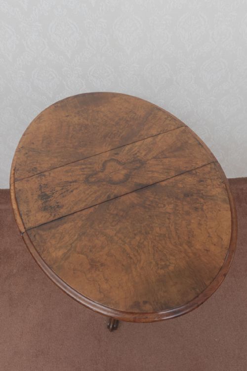 UNUSUAL VICTORIAN OVAL DROP LEAF TRIPOD TABLE - ADDITIONAL PHOTO 6