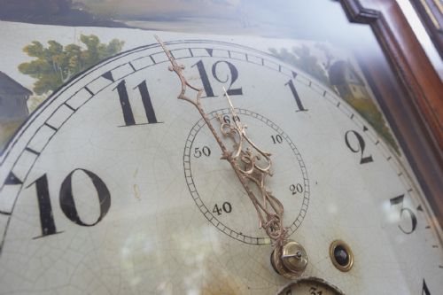 UNCOMMON LOCAL MADE LONG CASE CLOCK IN OAK BY ROBERT ULPH OF STALHAM - ADDITIONAL PHOTO 3