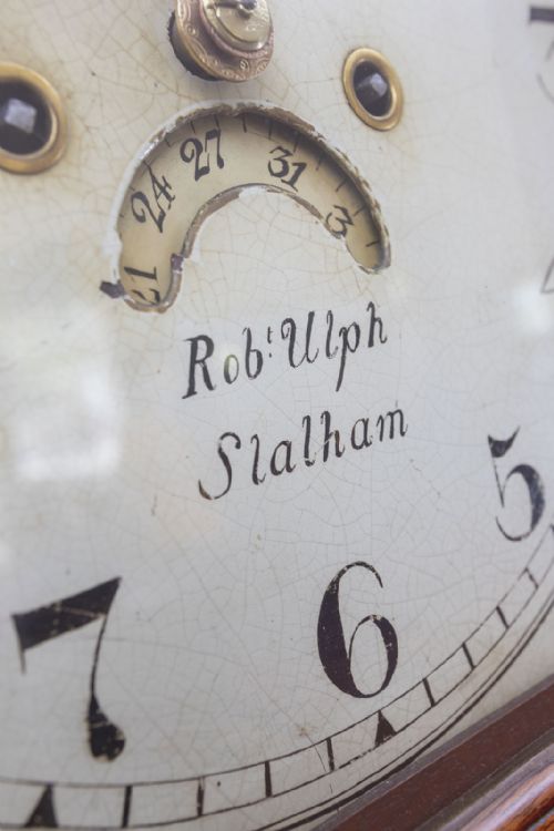 UNCOMMON LOCAL MADE LONG CASE CLOCK IN OAK BY ROBERT ULPH OF STALHAM - ADDITIONAL PHOTO 5