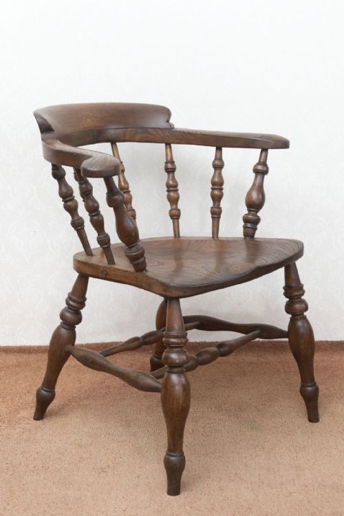 smokers bow chair in beautiful ash wood - CATEGORY: ANTIQUE CHAIRS - DATED 19TH CENTURY
