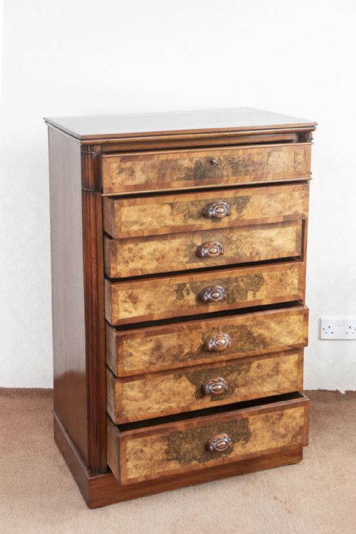 19TH CENTURY SEVEN DRAWER WELLINGTON CHEST - ADDITIONAL PHOTO 2