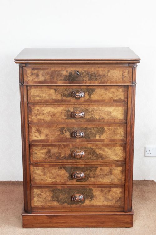 19TH CENTURY SEVEN DRAWER WELLINGTON CHEST - ADDITIONAL PHOTO 7