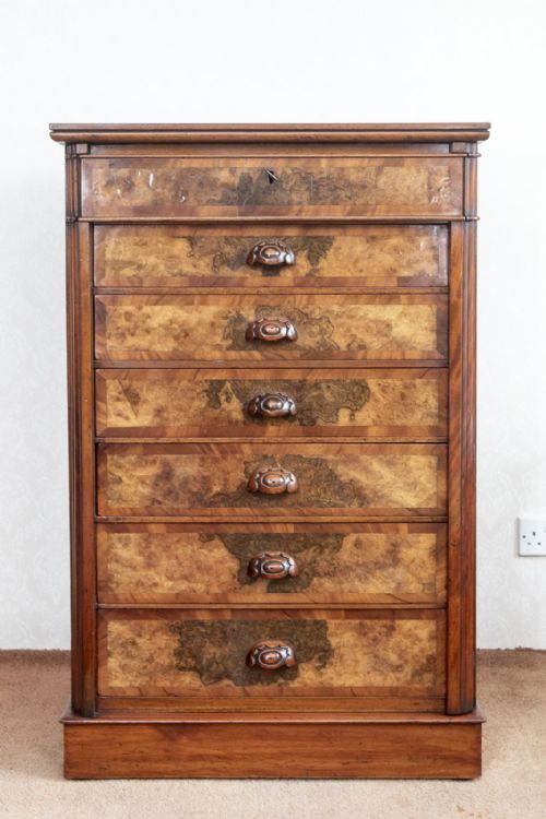 19TH CENTURY SEVEN DRAWER WELLINGTON CHEST - ADDITIONAL PHOTO 8