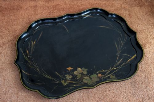 very large papiermch and lacquer tray - CATEGORY: ANTIQUE MISCELLANEOUS - DATED 19TH CENTURY