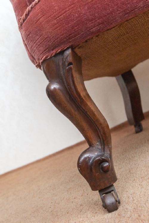 VICTORIAN SPOON BACK CHAISELONGUE - ADDITIONAL PHOTO 3