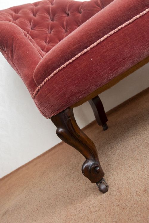 VICTORIAN SPOON BACK CHAISELONGUE - ADDITIONAL PHOTO 4
