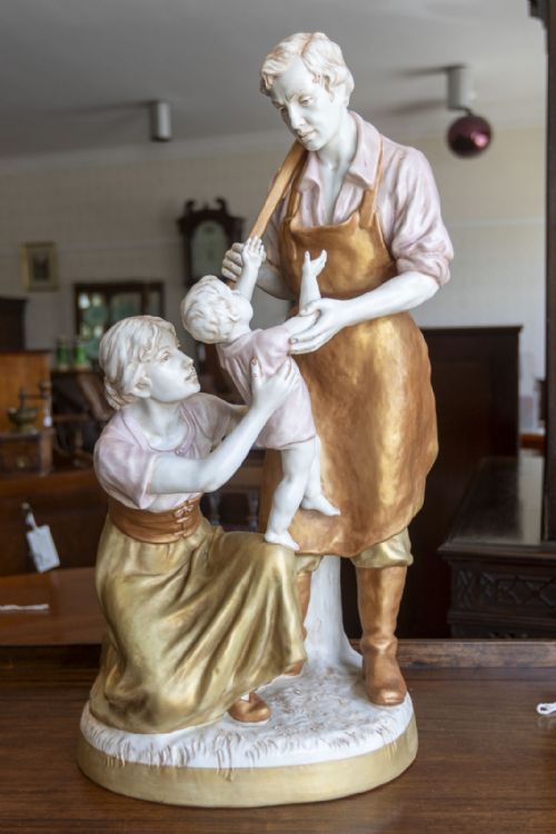 a large antique figure group by royal dux - CATEGORY: ANTIQUE CERAMICS - DATED 19TH CENTURY