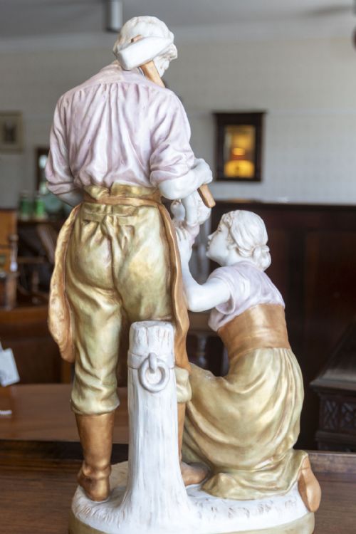 A LARGE ANTIQUE FIGURE GROUP BY ROYAL DUX - ADDITIONAL PHOTO 3