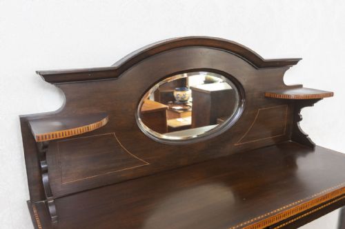 LATE 19TH CENTURY MAHOGANY INLAID DISPLAY CABINET - ADDITIONAL PHOTO 1