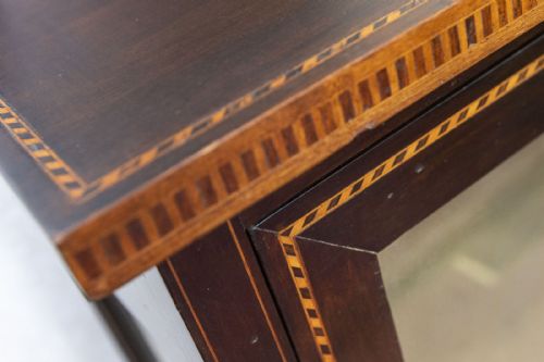 LATE 19TH CENTURY MAHOGANY INLAID DISPLAY CABINET - ADDITIONAL PHOTO 2