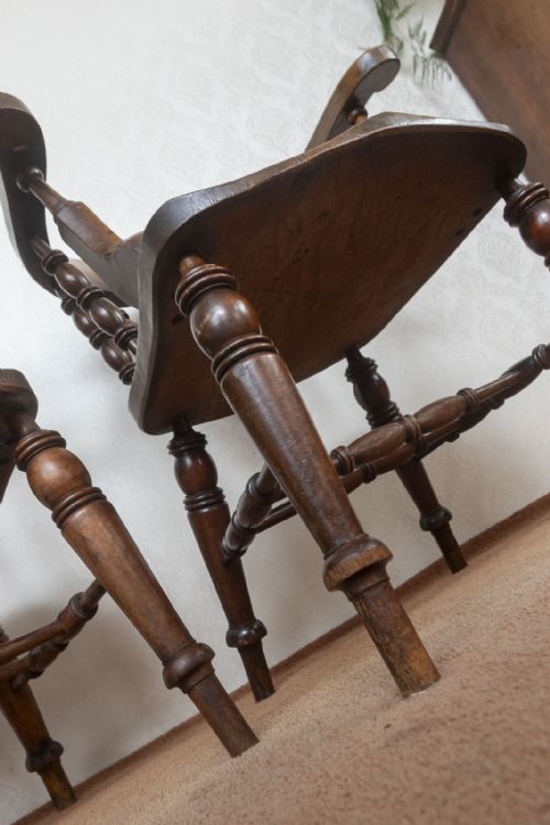 PAIR OF DRAUGHT BACK SMOKERS BOW CHAIRS IN ASH - ADDITIONAL PHOTO 6