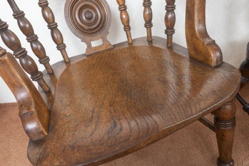 PAIR OF DRAUGHT BACK SMOKERS BOW CHAIRS IN ASH - ADDITIONAL PHOTO 8