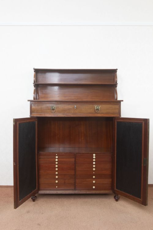 FINE QUALITY REGENCY PERIOD SIDE CABINET WITH BRASS GRILL DOORS - ADDITIONAL PHOTO 10