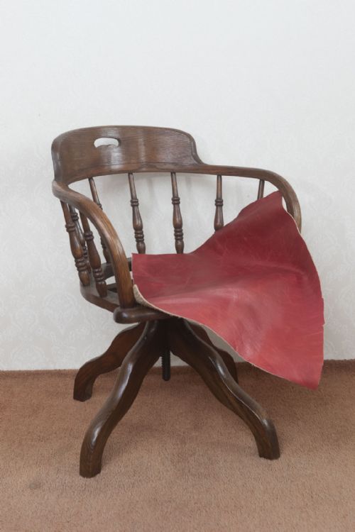 edwardian oak office chair with swivel action - CATEGORY: ANTIQUE CHAIRS - DATED 1900