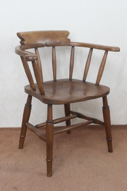 good solid smokers bow chair in birch wood - CATEGORY: ANTIQUE CHAIRS - DATED 1880