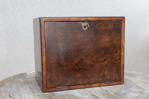 delightful burr walnut collectors cabinet - CATEGORY: ANTIQUE BOXES - DATED VICTORIAN