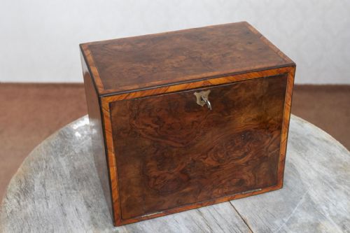 DELIGHTFUL BURR WALNUT COLLECTORS CABINET - ADDITIONAL PHOTO 1