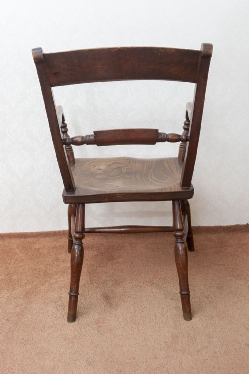 EARLY 19TH CENTURY ASH SCROLL BACK WINDSOR CHAIR - ADDITIONAL PHOTO 3