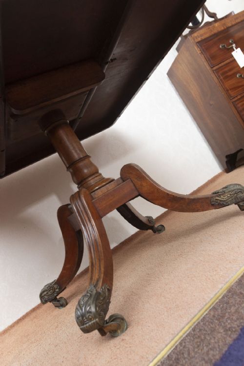 REGENCY PERIOD MAHOGANY BREAKFAST TABLE WITH TIP UP ACTION - ADDITIONAL PHOTO 3