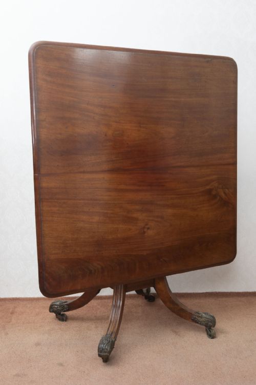 REGENCY PERIOD MAHOGANY BREAKFAST TABLE WITH TIP UP ACTION - ADDITIONAL PHOTO 4