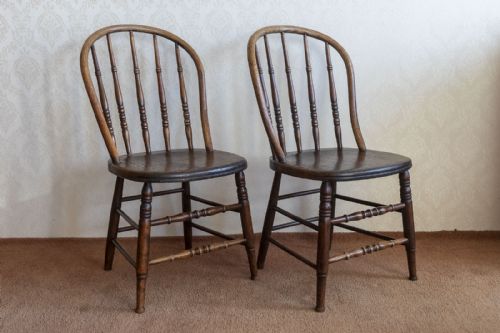 UNUSUAL PAIR OF HOOPBACK WINDSOR CHAIRS IN ASH - ADDITIONAL PHOTO 4