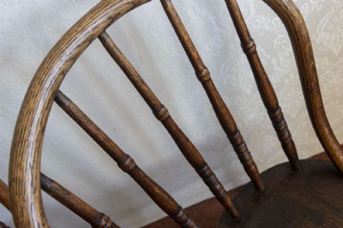 UNUSUAL PAIR OF HOOPBACK WINDSOR CHAIRS IN ASH - ADDITIONAL PHOTO 5