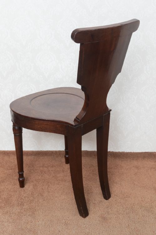 VERY GOOD GEORGE III MAHOGANY HALL CHAIR - ADDITIONAL PHOTO 6