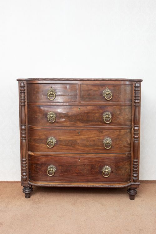 large regency period mahogany dressing chest - CATEGORY: ANTIQUE CHEST OF DRAWERS - DATED 19TH CENTURY